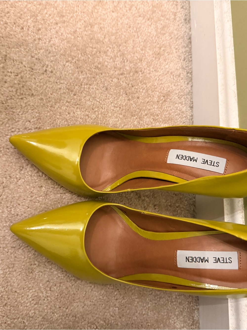 Steve Madden Lime Patent Pointed-Toe Pumps